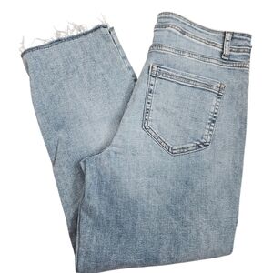 J. Jill High Rise Straight Leg Crop Denim Jeans Women 8 Regular Blue